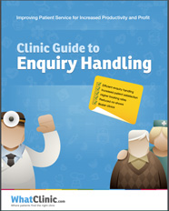 Cover of Guide to Enquiry Handling showing avatars of doctor and patients